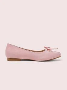 CUCCOO DOLLMOD Women's Shoes Pink Suede Texture, Ballet Shoes Low Vamp Shoes - Pink - View 3