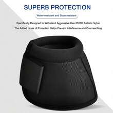 (Sold In Pairs) Professional Nylon Horse Care Boots, Black Horse Boots, Prevent Excessive Injury, Easy To Put On And Care For - Black and White - View 5