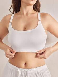 Ocili 1 pieza Sujetador inalámbrico sin costuras para talla grande - Blanco - Ver 4