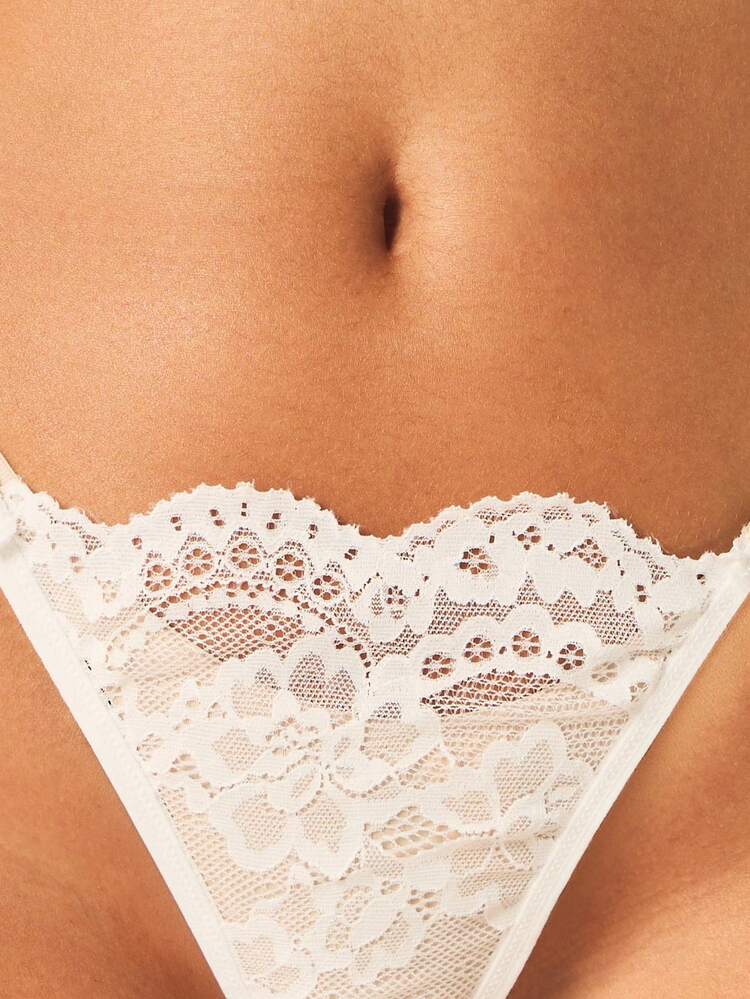 MISSGUIDED White Lace Nightgown And Brief Set