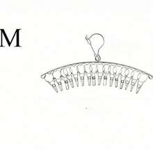 1pc Stainless Steel Windproof Multi-Clip Clothes Hanger For Underwear And Socks Drying,Spring,Minimalist,Summer Tops - Silver - View 9