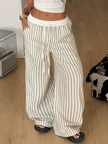 Coolane Women's Summer Streetwear Going Out Casual Loose Checked Wide Leg Pants - Multicolor - View 1