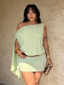 Rustia Sexy Spaghetti Strap Bodycon Dress, American Biker Chic Street Style - Green - View 6