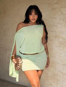 Rustia Sexy Spaghetti Strap Bodycon Dress, American Biker Chic Street Style - Green - View 8