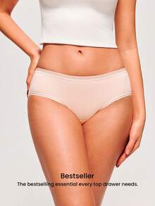 LUVLETTE 3条装纯棉Logo中腰三角裤女士内裤套装 - 彩色 - 查看 10