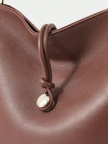 SHECARRY Women's Casual Bucket Shoulder Bag, Suitable For Daily Commute - Brown - View 6