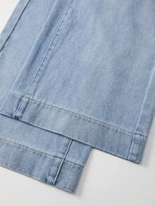 GlowEve Women's Casual Washed Ombre Wide Leg Jeans - Blue - View 5