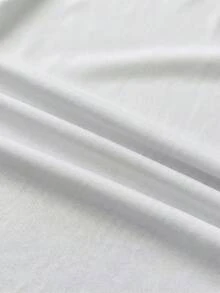 SHEIN 少女款海军蓝白领针织休闲撞色修身短款上衣，带小Logo刺绣 - 白色 - 查看 6