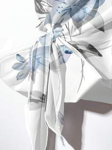 EMERY ROSE Women's Tie Bow Blouse And Loose Straight Leg Pants 2 Pieces Set,Casual - Multicolor - View 4