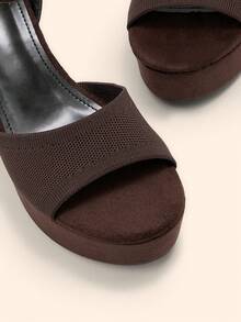 CUCCOO BASICS Women's Fashion Wedge Heel Platform Sandals - Coffee Brown - View 8