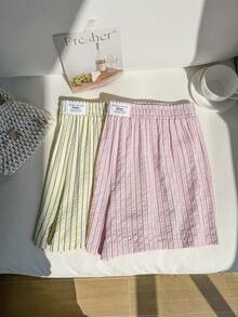 Comfortcana Colorful Striped Casual Vacation Plus Size Shorts Set, Spring/Summer Skorts For Women Set - Multicolor - View 8