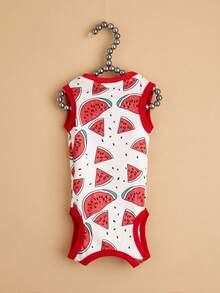 1pc Soft And Thin Cat Spay & Neuter, Weaning Recovery Outfit, Flexible 4-Leg Design To Prevent Licking, Warm - Red - View 4