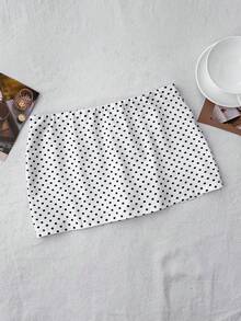 Tween Girls White Polka Dot Skirt With Built-In Shorts - White - View 6