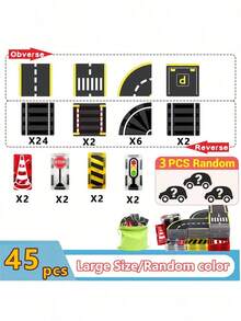 MINKOJA 磁力积木玩具，磁力板轨道，带小车，创意DIY轨道搭建组装玩具，适合儿童生日假期 - 彩色 - 查看 6