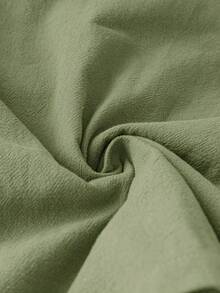 SHEIN LUNE Zipper Neckline Women's Double Pocket Dress,Casual - Army Green - View 5