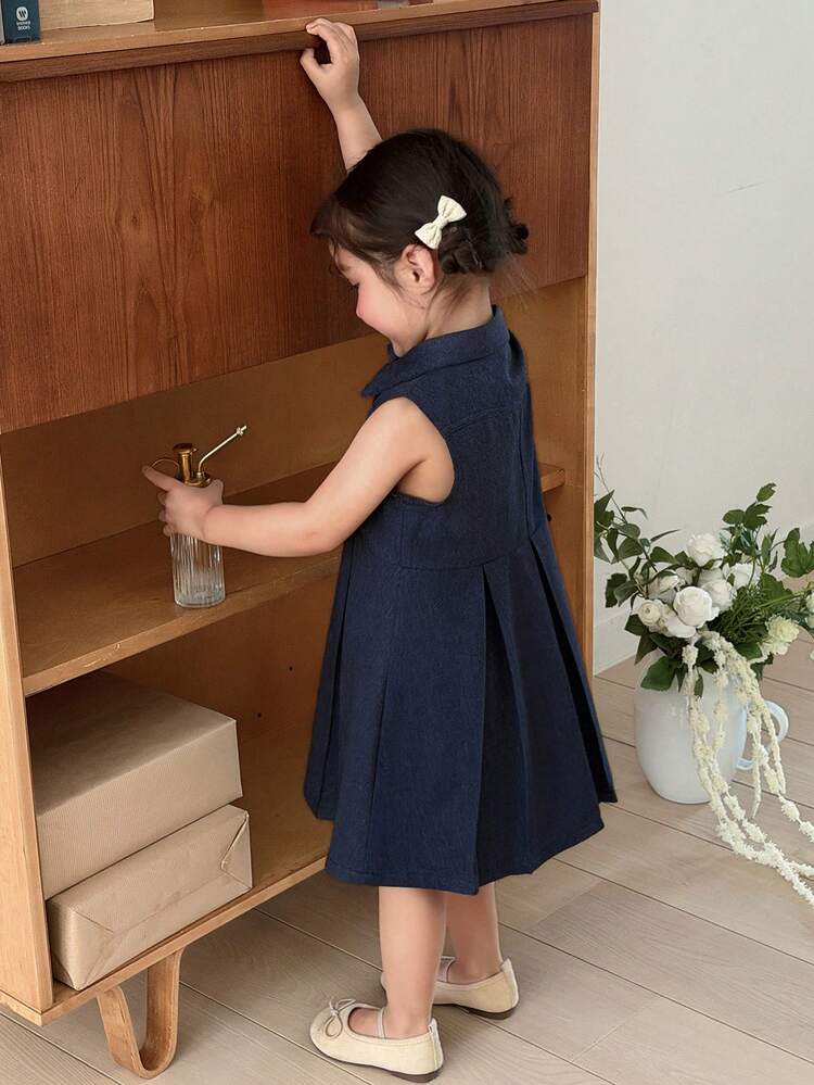 Toddler Girls' Denim Sleeveless Denim Dress, Summer