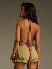 Athîral Women's Ombre Pleated Backless Halter Neck Camisole - Multicolor - View 2