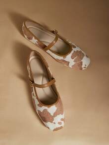 Rosivie Women's Buckle Design Casual Versatile Flat Shoes - Brown - View 1