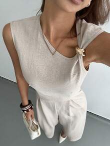 Rafferiza 新款无袖女士连体裤，春夏款 - 杏色 - 查看 7