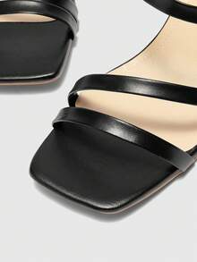 CUCCOO BIZCHIC Women's High Heel Commuter Sandals, Strap, Fashion Versatile Summer Shoes - Pure black - View 5