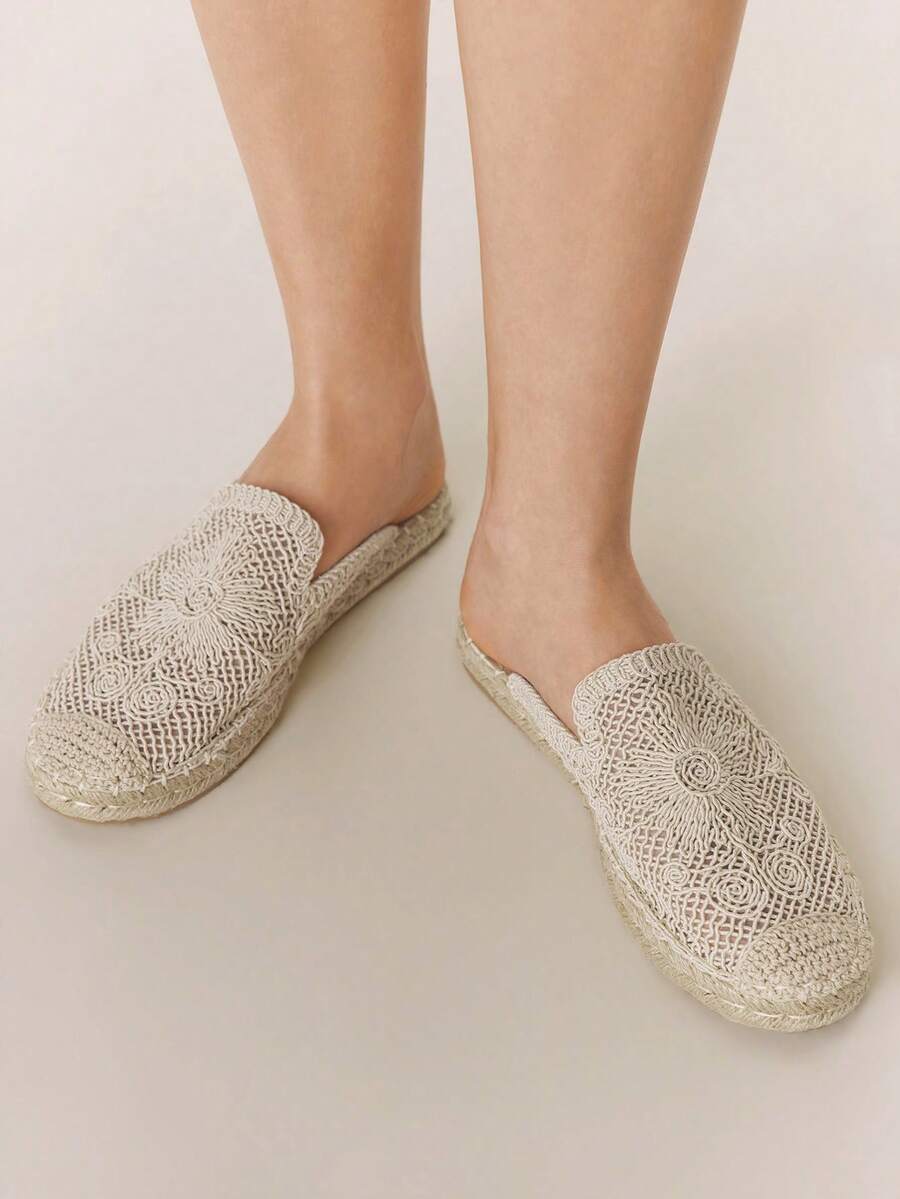 Styleloop Women's Casual Woven Slip-On Flats Holiday Travel Essential Boho Cowgirl Outfit - Apricot - View 1