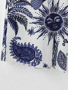 Rusticease Bộ đồ thể thao tối giản phong cách nghỉ dưỡng đảo nhiệt đới, gồm áo in hình cây dừa và hoa hướng dương, gồm áo và quần ống rộng, thích hợp cho mùa xuân/hè, công sở, du lịch, và cả người có vóc dáng ngoại cỡ. - Nhiều màu - Xem 6