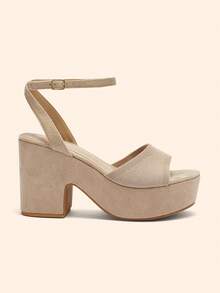 CUCCOO BASICS Giày sandal đế xuồng thời trang nữ - Màu be - Xem 6