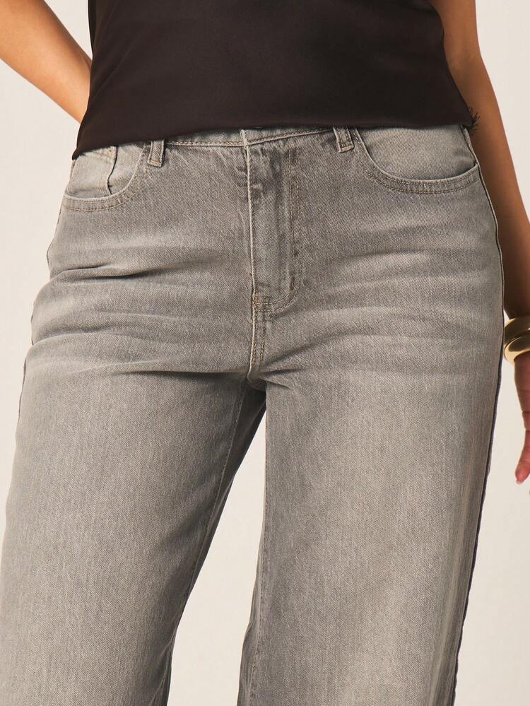 MISSGUIDED Denim Lavado de Perna Larga