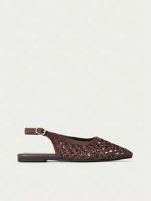 Nöista Sandal quai chéo màu nâu, thiết kế với phần trên bằng lưới tinh tế và quai điều chỉnh được, thoáng khí và thoải mái, phong cách cổ điển phù hợp cho những chuyến đi chơi mùa xuân và các buổi tiệc mùa hè. - Cà phê nâu - Xem 3