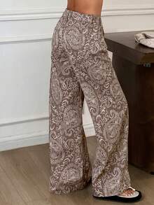 DAZY Quần jeans ống đứng cạp thấp in họa tiết hạt điều dành cho nữ - màu nâu - Xem 7