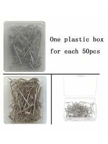 50 T-Pins - Versatile Steel Pins For Craft Jewelry Making, Sewing, And Knitting, Perfect For Securing Wigs To Canvas Headrests. Durable T-Pins Suitable For DIY And Clothing - Silver - View 6