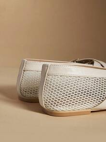 Rosivie Ladies' Summer Casual Buckle Flat Shoes - Beige - View 4
