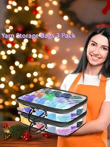 3/2 Packs Transparent Storage Bags Multi-Use Handheld Organizer For Clothes, Bed Sheets, Underwear, Yarn & Travel. Clear Plastic Tote. - Multicolor - View 5