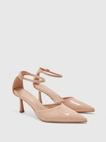 CUCCOO BIZCHIC Elegantes y de moda, zapatos de tacón alto con punta afilada y hebilla - Albaricoque - Ver 2