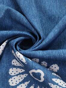 Weeklong Plus Size Women's Summer New Bohemian Style Blue Print Tassel Tie Vintage Drape Skirt. Suitable For: Vacation, Casual Daily, Light Social Occasions, Sightseeing, Beach, Ancient Town Beach Skirt For Women Women's Summer Outfits - Blue - View 7
