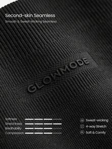 GLOWMODE Sujetador deportivo sin costuras ultrasuave con cuello cuadrado y copas desmontables, talla grande shorts con efecto levantador de glúteos de 4.3" para entrenamiento, running, gimnasio - Negro - Ver 6
