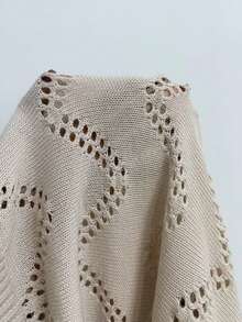 Breezaya Casual Loose Bat-Wing Hollow Out Crew Neck Knitted Top For Women, Apricot, Sprng/Autumn, Spring Outfit Women Summer Tops Summer Outfits For Women Casual Tops For Women Summer Holiday Outfits Beach Vacation Outfits For Women Apricot Top Women's Tops And Blouses Knitted Blouse For Women Pull Overs For Ladies Latest Tops For Women New Arrivals Summer Sweaters For Women Knitted Cover Up Top Summer Jumpers For Women Light Weight Sweaters For Women Elegant Knit Blouse Knit Blouse For Women - Apricot - View 6
