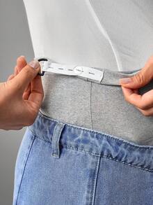 SHEIN Maternity Casual Loose Denim Jeans Without Stretch - Medium Wash - View 8