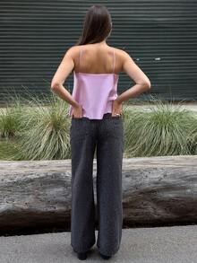 Kuleshova 女士时尚舒适透气豹纹宽松休闲牛仔裤 - 灰色 - 查看 2