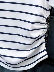 Resyla 褶裥V领短袖Polo衫，春夏款 - 彩色 - 查看 4