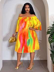 Slaydiva Đầm chữ A trễ vai thanh lịch mùa Xuân/Hè mới dành cho nữ, thích hợp đi làm và đi nghỉ mát/phong cách Bohemian/lễ hội âm nhạc/Lễ Phục Sinh/Ngày Thánh Patrick/phong cách miền Tây/phong cách du mục/tiệc sinh nhật/lễ tốt nghiệp/trang phục thường ngày/kỳ nghỉ/du lịch tàu biển/bãi biển/tắm nắng/Ngày Valentine/phong cách người tạo ảnh hưởng thời trang/phong cách đi làm/phong cách đi làm/đầm hoa mùa hè màu vàng cho nữ, đầm đi biển Y2K, đầm Talk dành cho nữ, mã giảm giá YCV9W cho đầm nữ màu vàng. - Màu vàng - Xem 5