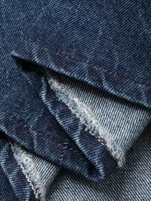 DAZY 少女休闲水洗牛仔背心和牛仔裤套装 - 藍色 - 查看 6