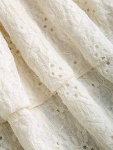 Sweetra 女士蕾丝吊带露背时尚约会派对短款蛋糕裙 - 杏色 - 查看 5