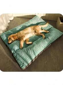 Comfortable Striped Square Pet Bed - Soft & Durable, Suitable For Small To Large Dogs, All Season, Removable, Applicable For Dog Boarding, Puppy Raising, Indoor/Outdoor, Travel And Various Occasions - Multicolor - View 2