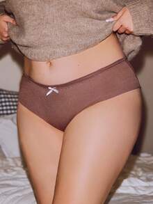 Lowkey Lull Conjunto de ropa interior simple de mujer de talla grande y unicolor, 5 piezas - Multicolor - Ver 2