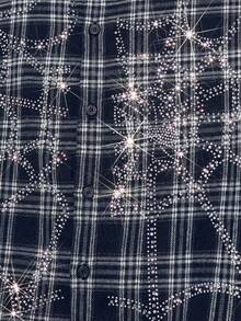 Manfinity RebelGame Men's Short Sleeve Shirt With Halloween Spider Web Design - Navy Blue - View 4