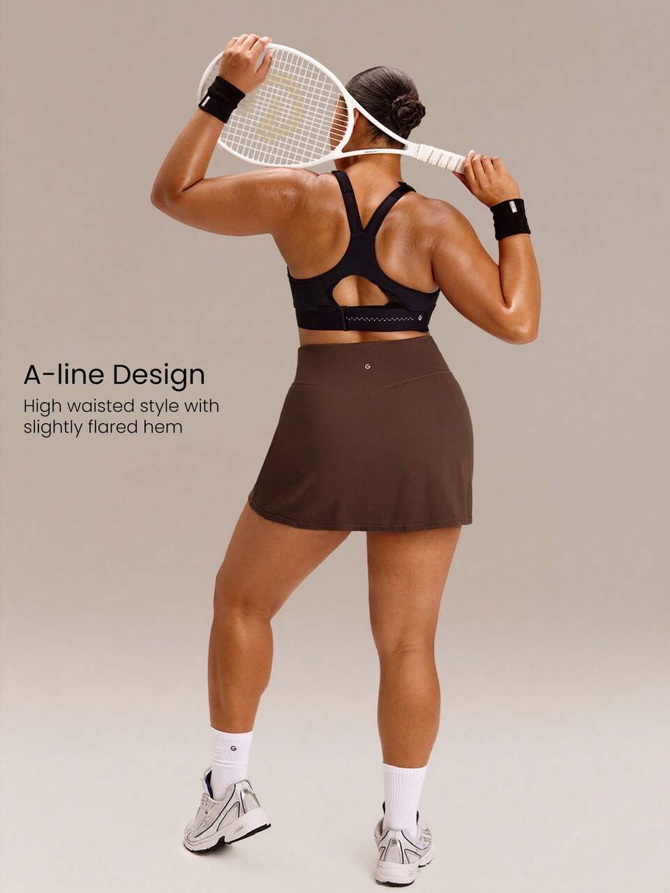 Plus-Size FeatherFit™-Air Ace The Day Buttery-Soft Sweat-Wicking Adjustable Waist Built-In Shorts Side Pockets A-Line Mini Skirt Tennis Golf