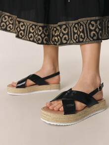Styleloop Sandales à talons pour femmes - Noir - Voir 4