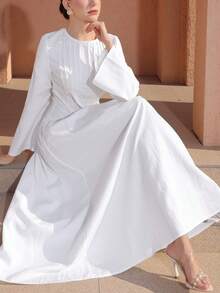 Graceveil 优雅白色连衣裙，时尚高贵，适合户外约会 - 白色 - 查看 5