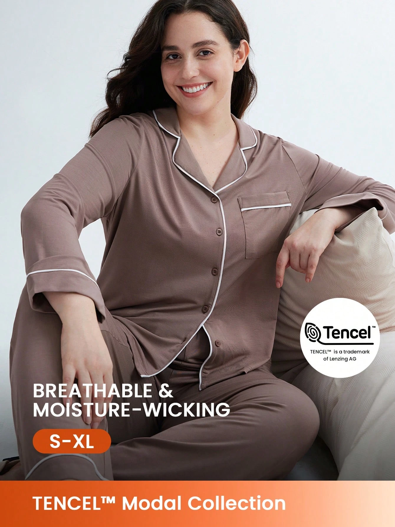 Conjunto de pijama largo de mujer de TENCEL™ Modal súper suave para otoño e invierno, ropa de estar en casa para mujeres